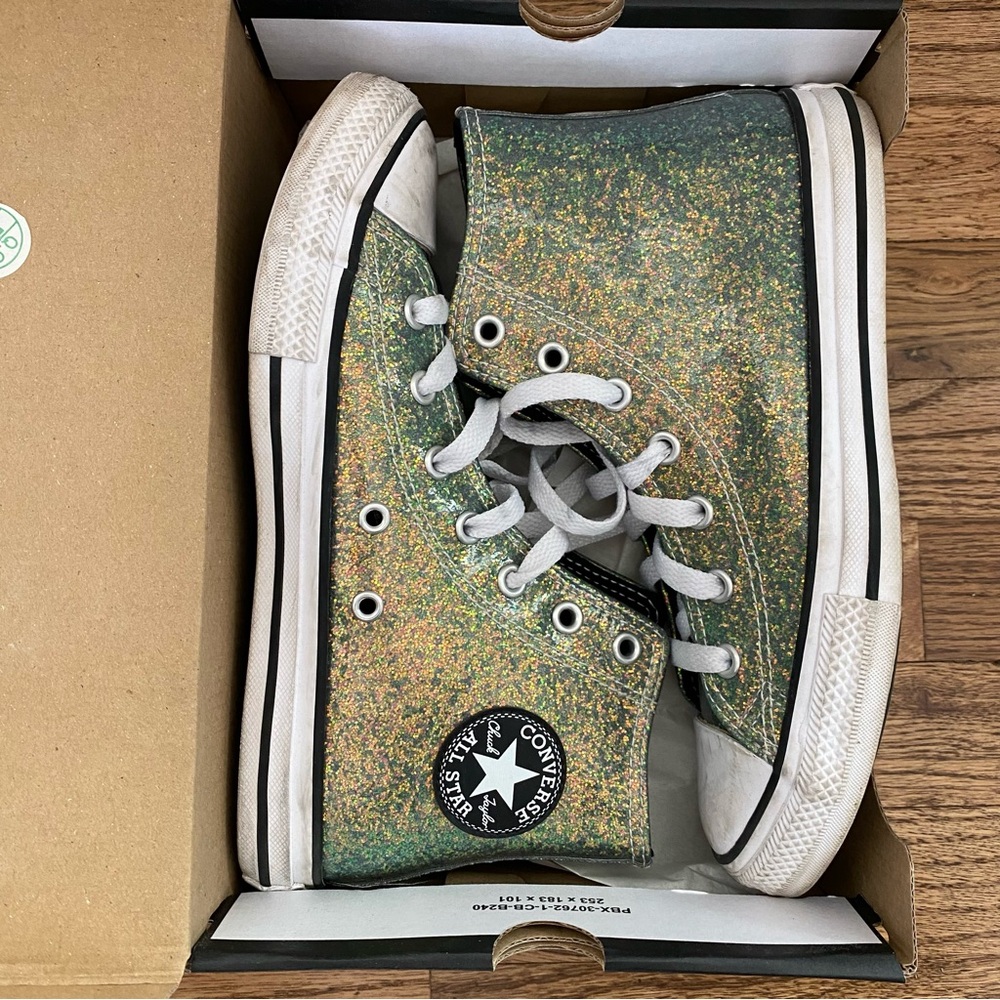 Kids Converse Chuck Taylor High Tops Sneakers - Glitter Size 3